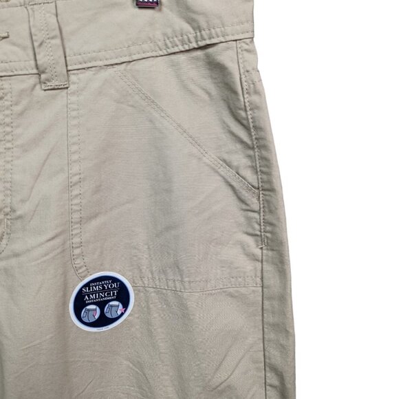 RIDERS BY LEE Cargo Slimming Cotton Capris Light Khaki Size 8M NWOT - Picture 9 of 15